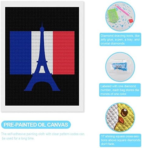 Eiffelov toranj Francuska Zastava prilagođeni kompleti za dijamantske slike slikajte umjetničku sliku