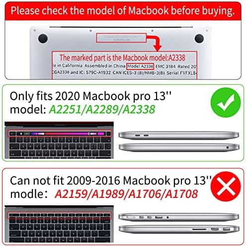 Seorsok kompatibilan s MacBook Pro 13 inčni Case 2020 2019 2018 2017 Release M1 A2338 / A2289 / A2251 / A2159 / A1989 / A1706 / A1708 HARD SHELS CASE i poklopac tipkovnice, Leopard Ispis i leptiri