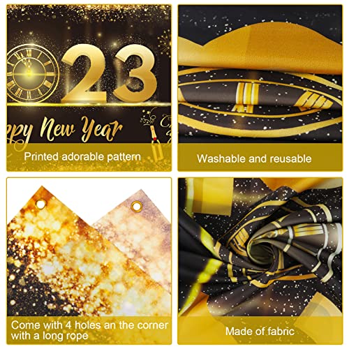 Sretna novogodišnja zaliha za zabavu, sretna nova godina 2023 pozadina za novogodišnju zabavu ukras, zlatni