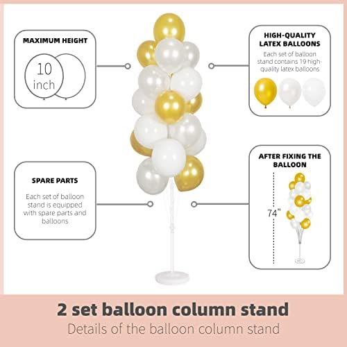 Komplet balonskih stubova od 2 komada sa uključenim balonima - sa bazom i motkom, ukrasom pozadine balonskog