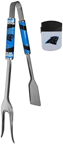 Siskiyou Sports NFL Carolina Panthers Unisex 3 u 1 alat za roštilj i kopča za čipove, timske boje, jedna veličina
