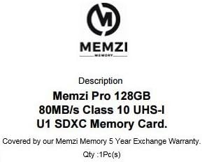 MEMZI PRO 128GB klasa 10 80MB/s SDXC memorijska kartica za Panasonic Lumix DMC-G85, DMC-G85m, DMC-G81,