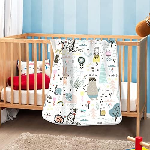 Slaba pokrivačica slatka slika pamučna pokrivačica za dojenčad, primanje pokrivača, lagana mekana pokrivačica za krevetić, kolica, raketa, 30x40 u