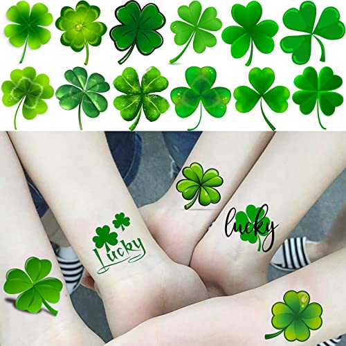 FANRUI 48 kom 3d Shamrock privremene tetovaže za djecu odrasli Irska zabava favorizuju dodatke,
