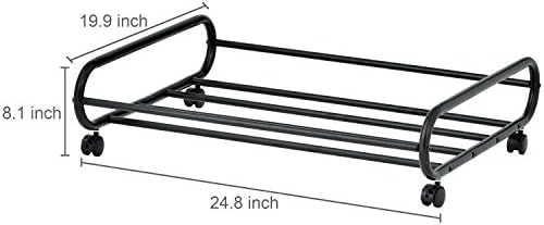 MyGift 24-inčni kotrljajući od nehrđajućeg čelika od nehrđajućeg čelika ispod kreveta za pohranu prostora, ušteda prostora Organizator rotirajućeg kotača