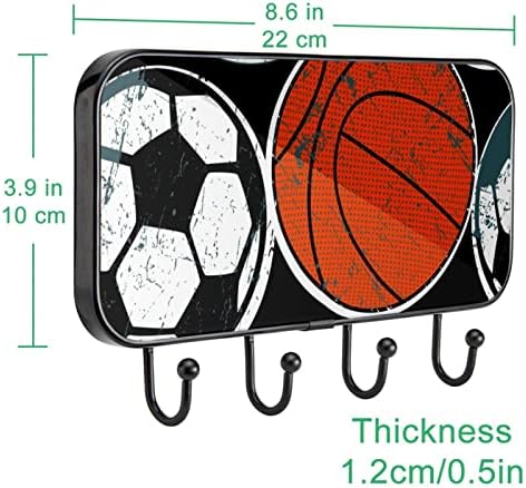 Sportski kuglice nogometni bejzbol košarka print kaput zidni nosač, ulazni kaput nosač sa 4
