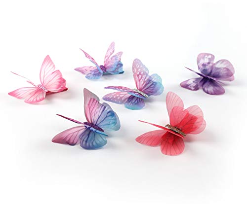 Rosette Kosa Šareni Šifon Leptir Modeliranje Kopči Za Kosu-Setovi Kopči Za Omotane Vrpcom Organza Wings