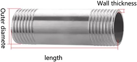 1 komad 304 nerđajući čelik dvostrana navojna cijev 1, vanjski prečnik 32,5 mm x debljina Zida2 mm x dužina5 cm, pogodno za spajanje cijevi.