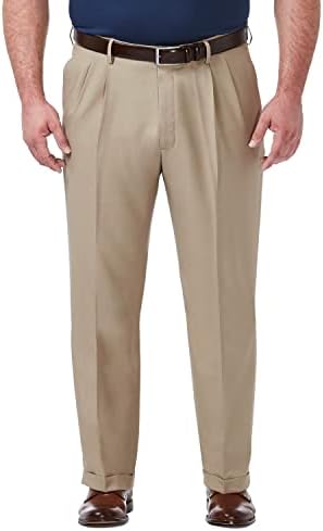 Haggar muške Premium Comfort Classic Fit Pleat prednji Pant Reg. i velike & amp; Visok veličine