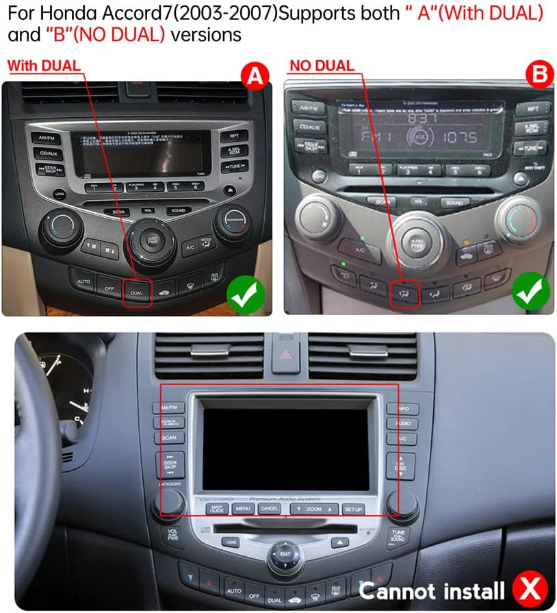 Android 11 Auto Radio Stereo za Honda Accord 7th 2003-2007, Biorunn 10.1 inčni osmojezgarni