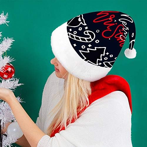 Božić Santa šešir, Sretan Božić Božić Holiday šešir za odrasle, Unisex Comfort Božić kape za Novu godinu svečani