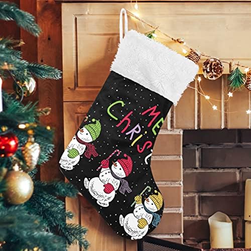 Alaza Božićne čarape Božić Veseli mali snjegovinski snjegovi klasični personalizirani veliki ukrasi za čarape za obiteljski odmor sezona Party Decor 1 paket, 17.7