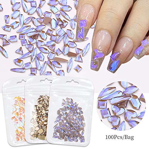 3d Auroras Rhinestones Multi Shape Mix kristalni zanati za nokte sjajna dekoracija Diy dizajn 100kom mješovite potrepštine za akrilne nokte