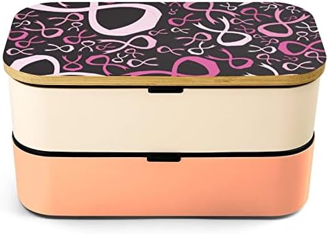 Svjesnost s rakom dojke Ružičasta vrpca Bento ručak kutija za curenje Bento kutija s dvije odjeljke za off off off off radne piknik