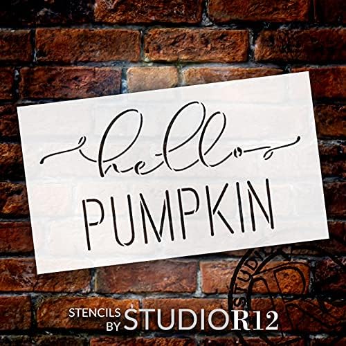 Hello Pumpkin Cursive Script Stencil by StudioR12 / DIY jesen jesen jesen Home Decor | zanati &