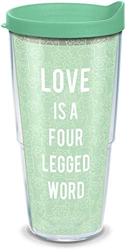 Tervis Love je Četveronožna riječ napravljena u SAD-u sa dvostrukim zidovima izolovana Tumbler Travel Cup održava piće hladno & vruće, 24oz, jasno