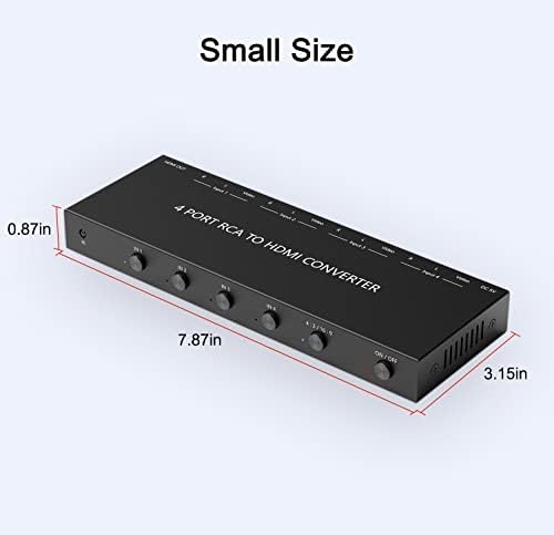 DINGUN 4PORT AV do HDMI Converter RCA / Composite / CVBS / AV prebacivanje na HDMI pretvarač Adapter