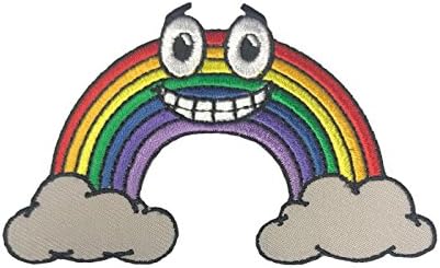 Smiling Rainbow Emoji Happy Fun Die Cut 2,25 x 3,25 Gvožđe na patch aplikaciji