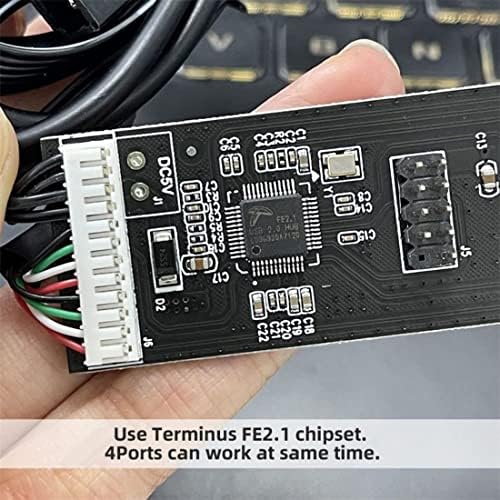 Toptekits USB 2.0 9-pinski zaglavlje 1-to-4 žensko razdjelnik proširenje kabla sa IDE 5V priključkom