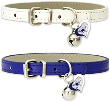 KATSCH 2pcs Fit Cowboys Cat Collars i Puppy Dog Collars koža sa fudbalskim sportskim timom podesivi pet Collars