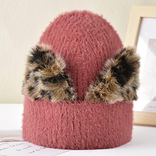 YeKeyi Beanie Hat za žene Slatka mačka uho Beanie Winter Hat sa rogovima Beanie HATS pletiva tople