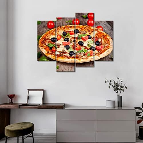 Prvi zid Art-Pizza s Rajčicom i lišće Wall Art Painting slika Print na platnu hrane slike za Home