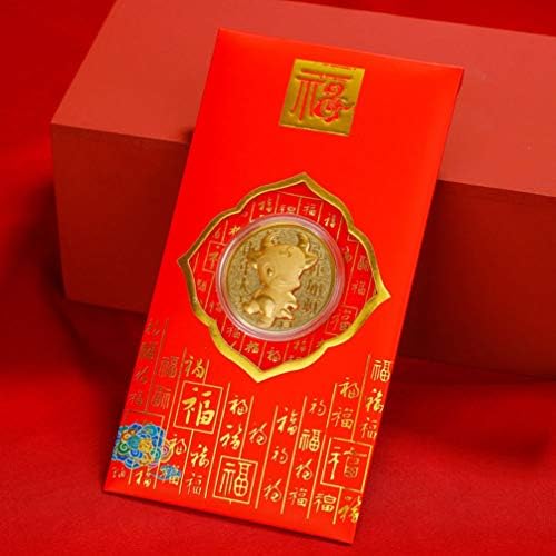 Aboofan poklon koverte 2kom kineske Nove godine crvene koverte 2021 Nova Godina novac vrećice crtani Ox Zodiac koverte Kineski Prolećni Festival džeparac za novogodišnju zabavu trendi pokloni