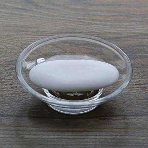 Nabian futrola za sapun držač za suđe za sapun, okrugla staklena kutija za skladištenje prozirnog