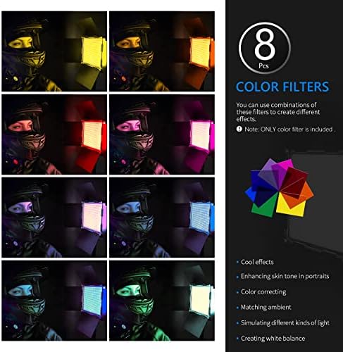 Neewer 8-paket rasvjeta Filter u boji Tansparent Filter za korekciju boja u 8 za Neewer 660 LED