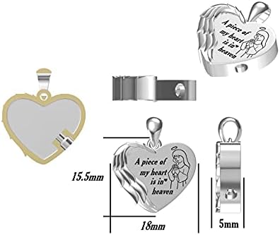 Qiuqiulu 925 sterling srebrna kremacija srčana ogrlica od urna anđeoska krila urne ogrlice za žene