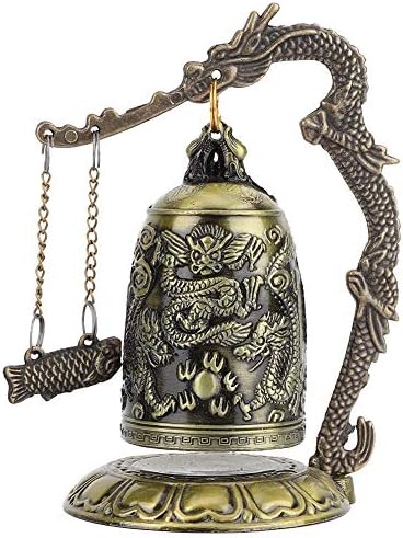 Vintage Dragon Bell Buddhist Mali rezbareni brončani kolekcionari ukrasi dekor