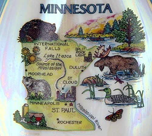 Minnesota State Map Pearl suvenir kolekcionarski Spoon ostatak agc