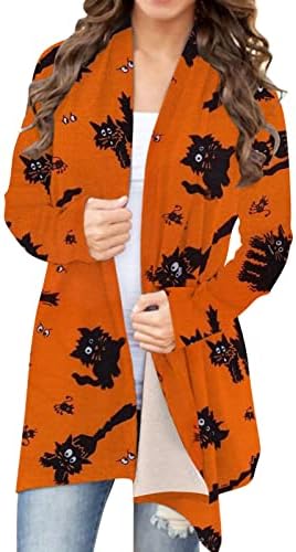 Ženska Halloween Animal Cat Print Cardigan kaput Ženski Zimski kardigan džemper