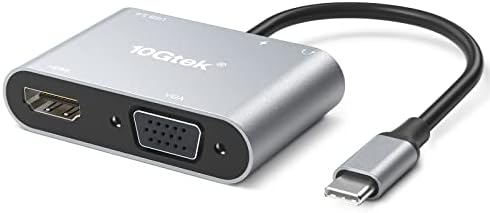 5 u 1 USB C čvorištu, tip C do 4K HDMI 1080p VGA adapter sa USB 3.0, 3,5 mm audio izlazom, 100W PD punila, kompatibilan sa MACKBOOK-om Chromebook PC i USB C laptop tablet PC