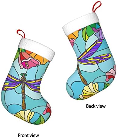 Božićne čarape Dragonfly protiv nebeskog plavog dvostranog kamina viseći čarape
