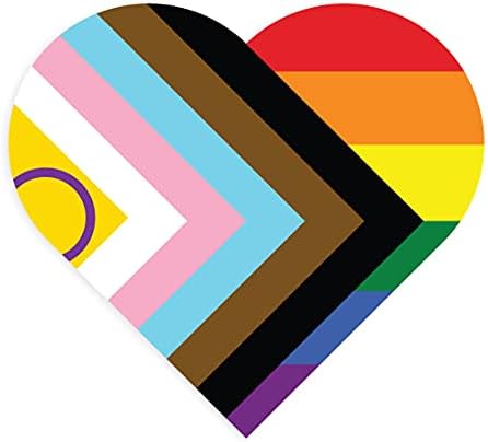 Primjenjivo Pun Heart Intersex Inclusive Progress Pride zastava LGBTQia Poc Transgender zastava - vinilna