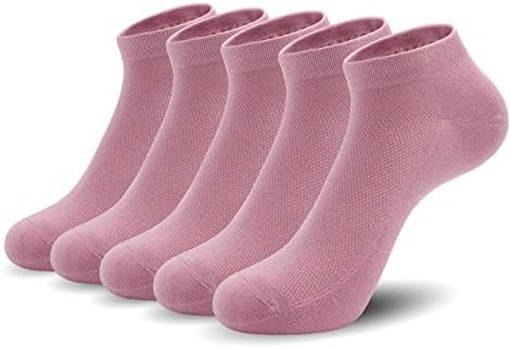 Žene Mrežne čarape za gležnjeve bambusove ljetne hladne čarape meka ultra tanka nisko rezano čarapa 5 pari, 4-8 / 9-11