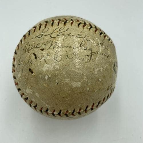 Istorijski 1921. Cleveland Indijanci tim potpisao je bejzbol sa Tros zvučnikom PSA DNK - autogramirani