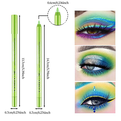 3 kom Glitter Green Eyeliner za žene Set olovki, olovka za sjenilo, Pearl eyeliner Kit metalik Eyeliner Pencil