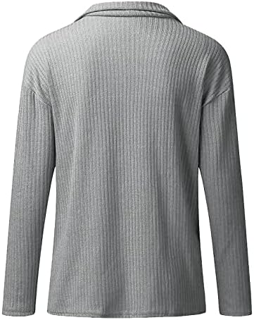 Ymosrh Ženski džemperi Boja ubodeći dugih rukava na ovratnik pola patentnog zatvarača pulover