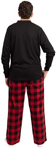Followme pidžama set za muškarce sa termalnim Henley top i hlače od polarnih runa