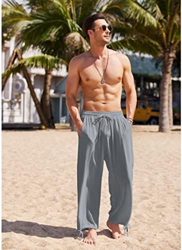 Coofandy muške pamučne pantalone kauzalne harem hlače elastična struka plaža Boho joga pantalone