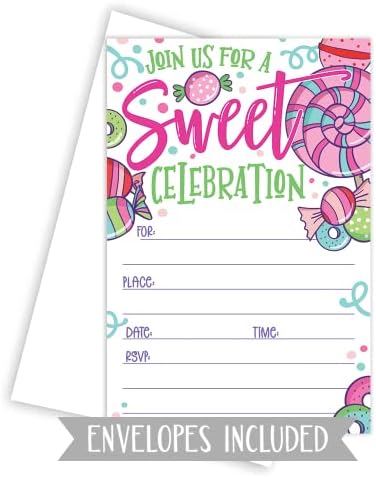 Slatkiši slatkiši pozivnice sa kovertama - slatki proslavi rođendan poziva