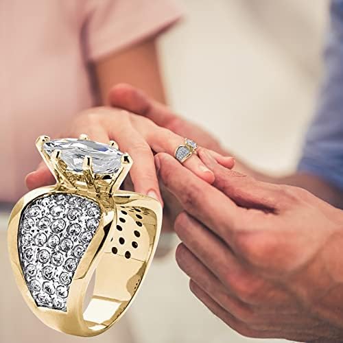 Prsten za angažman dama okrugli rez cirkona žene vjenčani nakit za ženu pun dijamant dame prsten