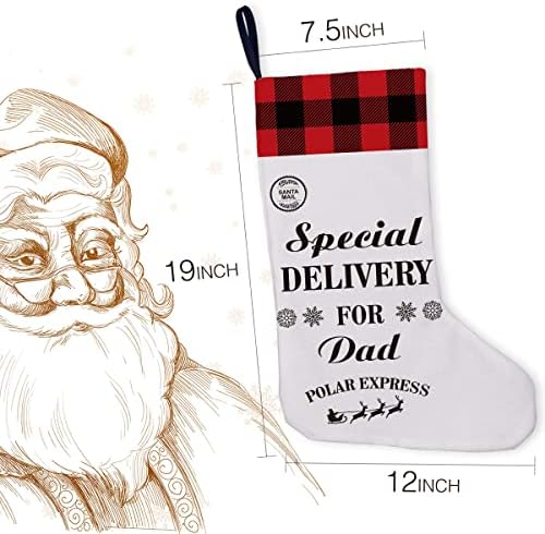 Golsoo tata Burlap Božićna čarapa Posebna dostava za tatu Božićna čarapa Viseći pokloni za odmor Kamin Dekoracija