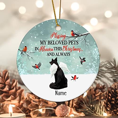 Bomehhjuli Memorijalni pas za kućne ljubimce Božić Ornament Miss moj voljeni ljubimac na nebu