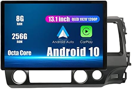 Wostoke 13.1 Android radio Carplay i Android Auto Autoradio navigacijski navigacijski stereo multimedijski igrač GPS dodirnog ekrana RDS DSP BT WiFi Glasovna zamjena za Honda Civic 2004-2011, ako je primenljivo