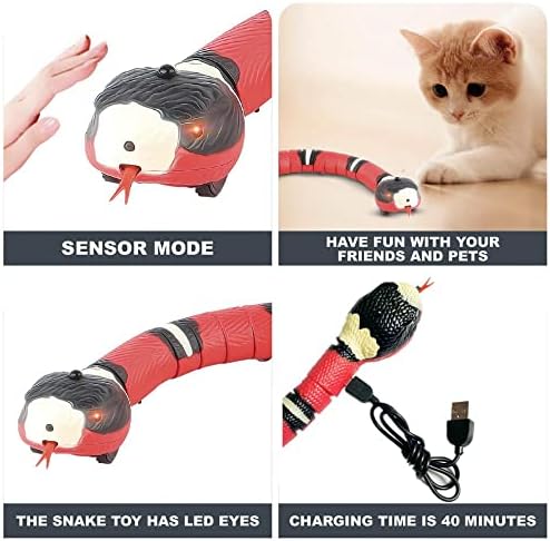 Oallk Smart Sensing Interaktivne mačke igračke automatske ELETRONIC SNAKE CAT za čarape za mačke Play Igrajte USB punjive igračke za mačene mače za mačke psi Pet