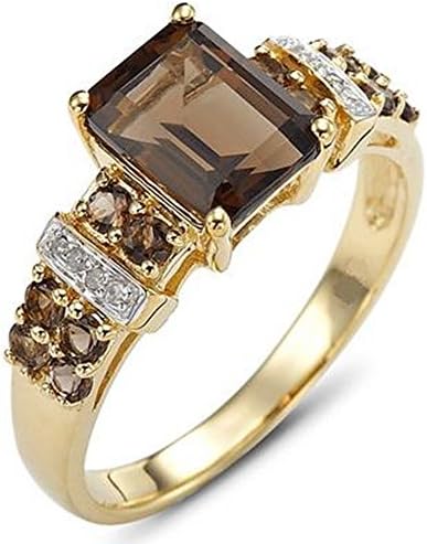 Ploy Pailin modni ženski vjenčani prsten punjen 18k zlatom sa Halo smeđim CZ poklonom veličine 6-11