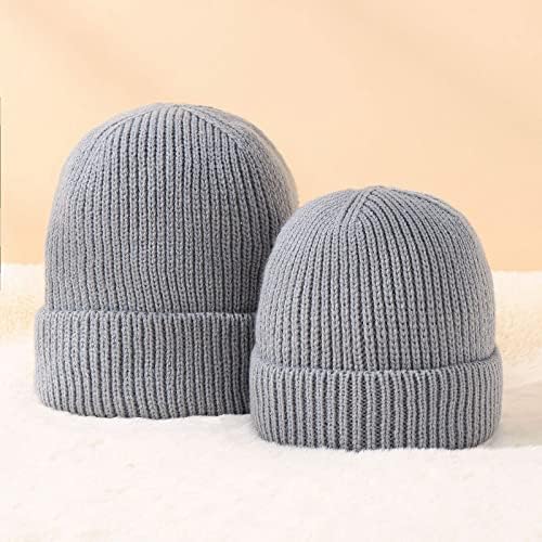 Jesen i zima jednobojni dečiji pleteni šešir za roditeljsko dete topli Woollike pleteni šeširi za šešire